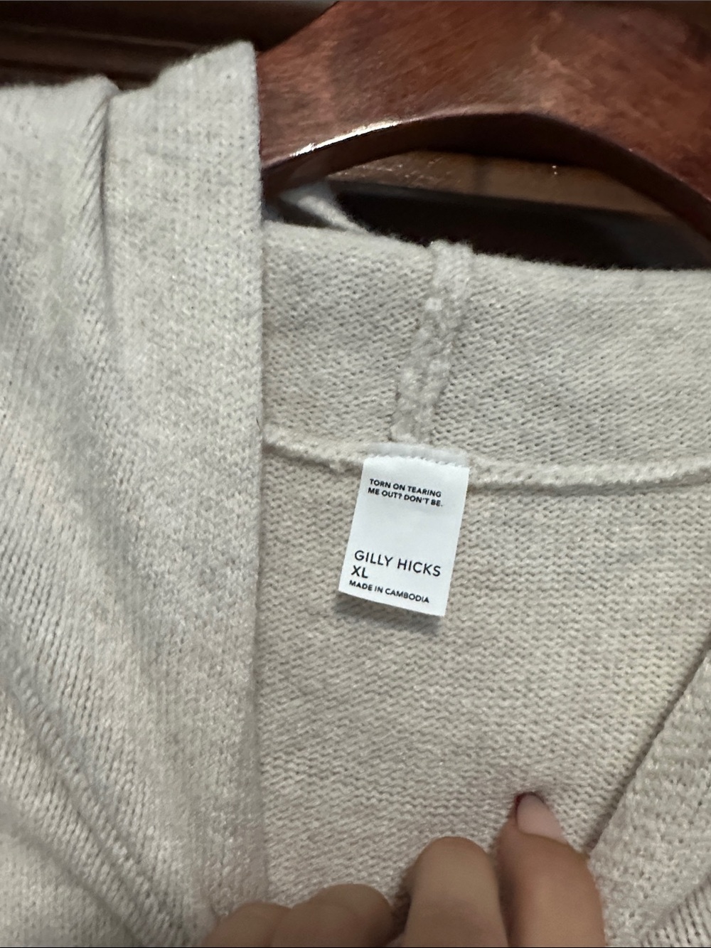 Light Gray Hooded Men’s Sweater - Casual Knit Pullover - Picture 4 of 4